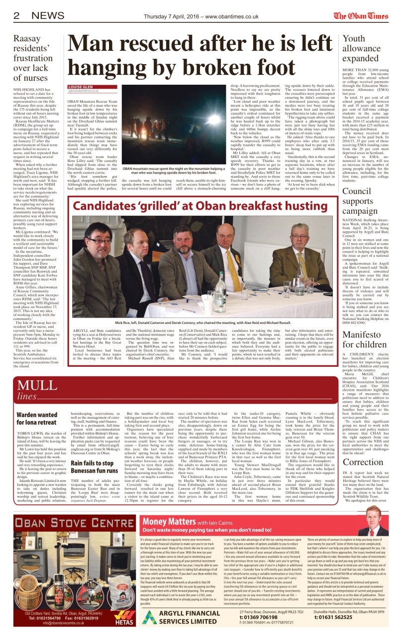 The Oban Times & Lochaber Times Preview Pages