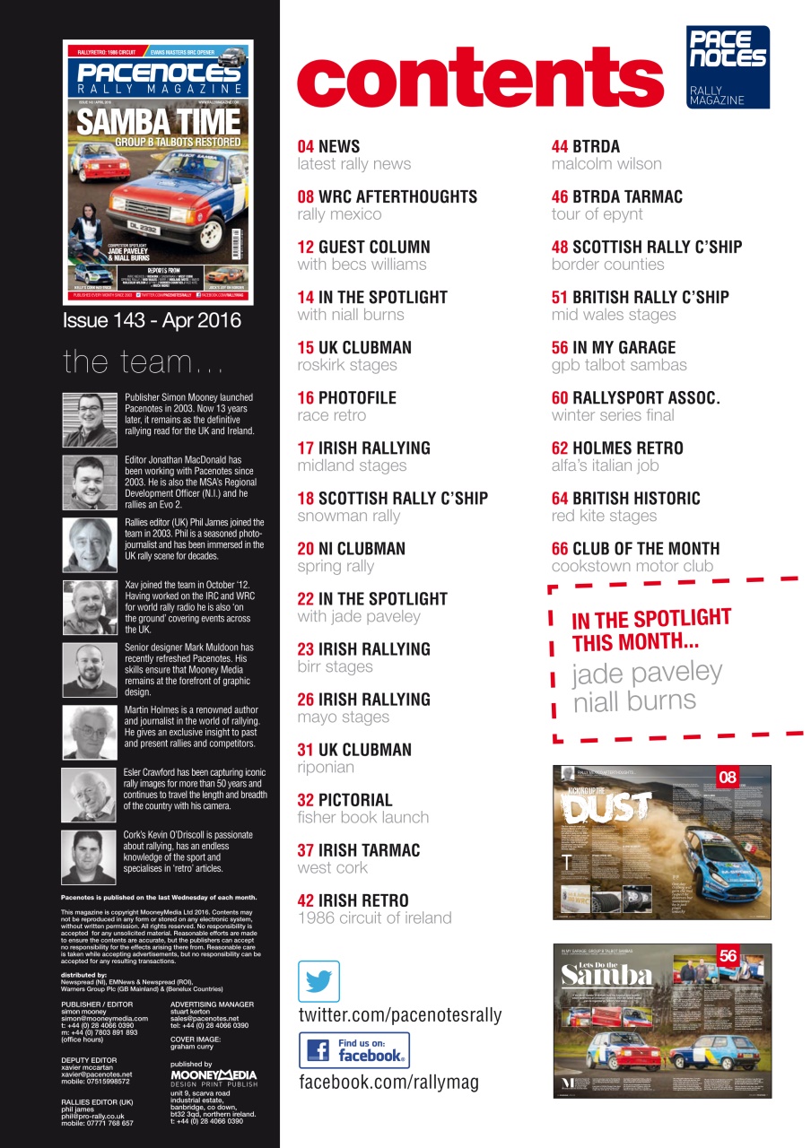 Pacenotes Rally magazine Preview Pages