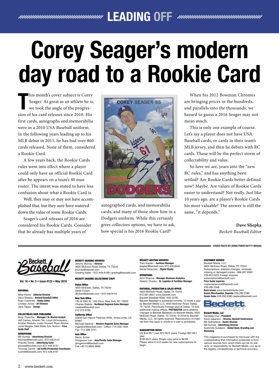 Beckett Baseball Magazine Preview Pages