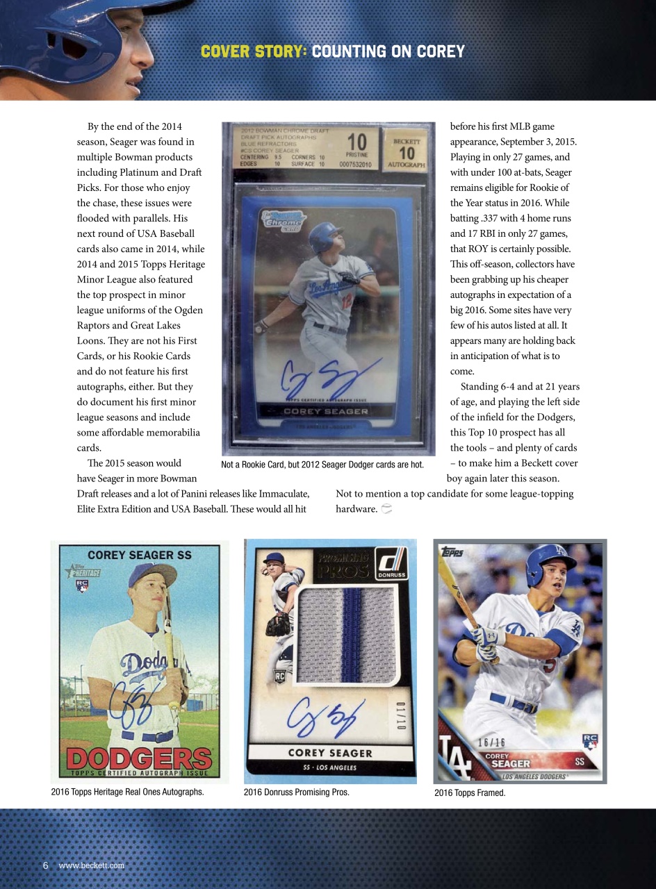 Beckett Baseball Magazine Preview Pages