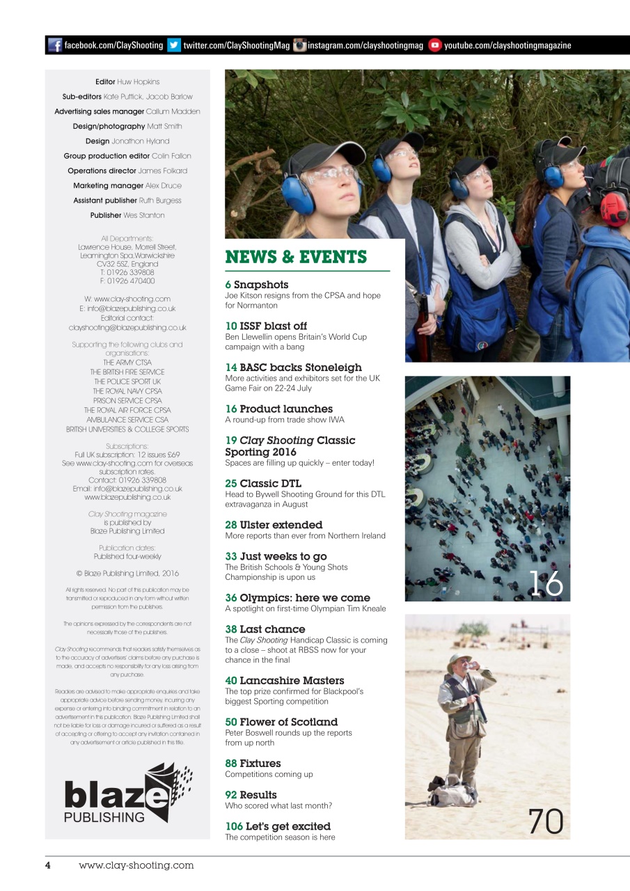 Clay Shooting Preview Pages