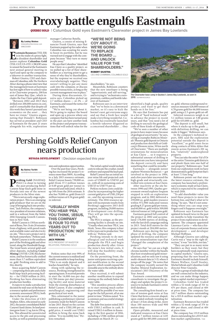 The Northern Miner Preview Pages