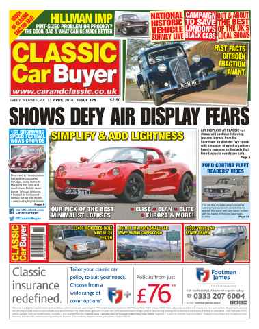 Classic Car Buyer issue No. 326 Shows Defy Air Display Fears