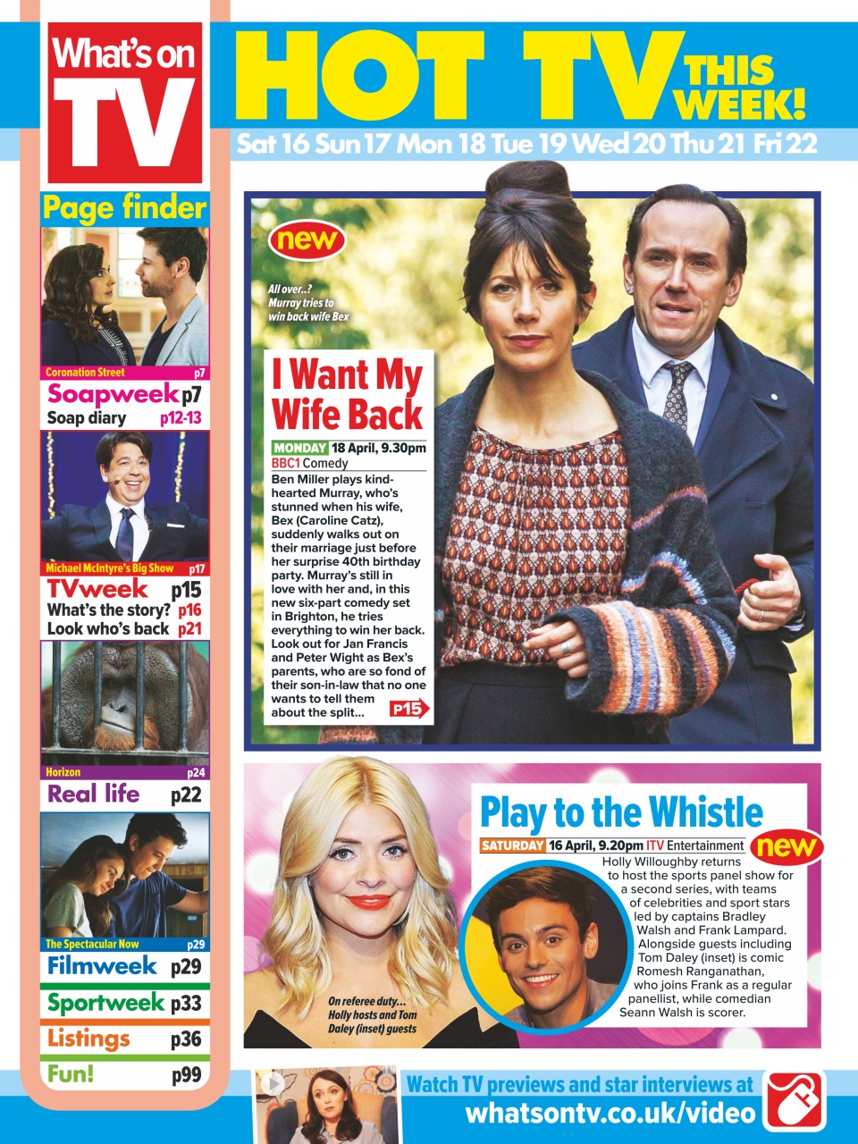 What's on TV Preview Pages