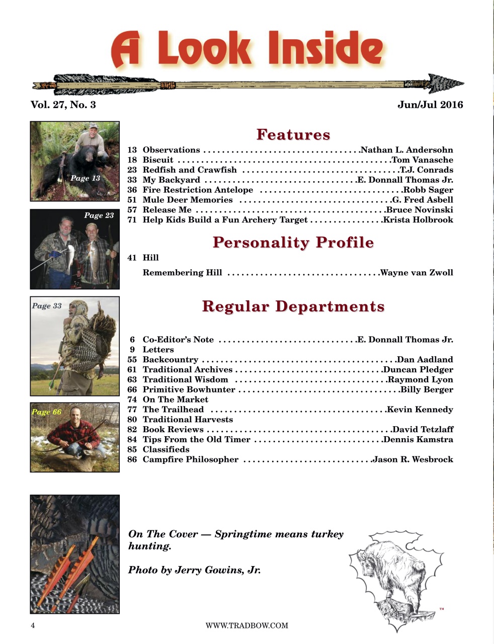 Traditional Bowhunter Magazine Preview Pages