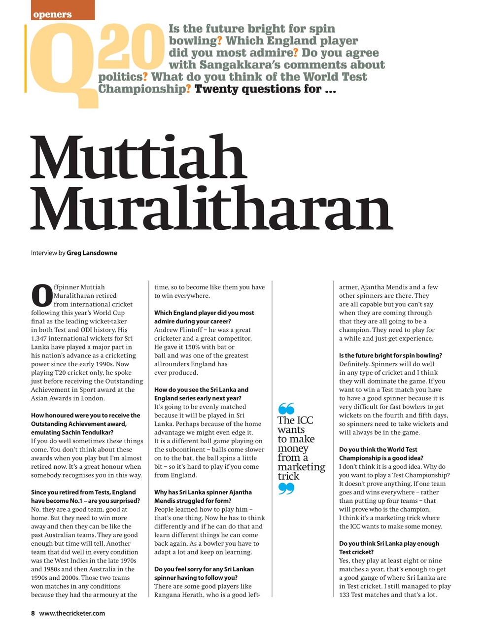 The Cricketer Magazine Preview Pages