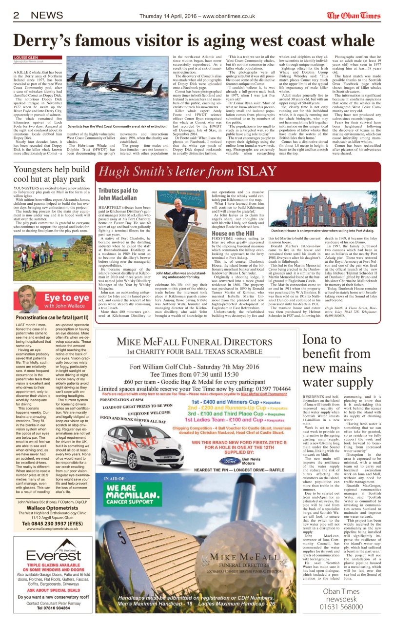 The Oban Times & Lochaber Times Preview Pages