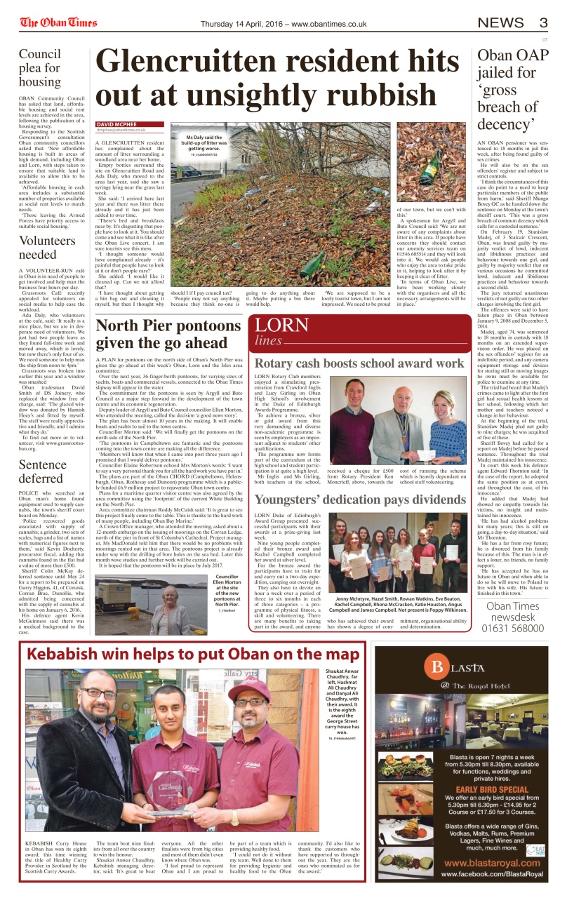 The Oban Times & Lochaber Times Preview Pages