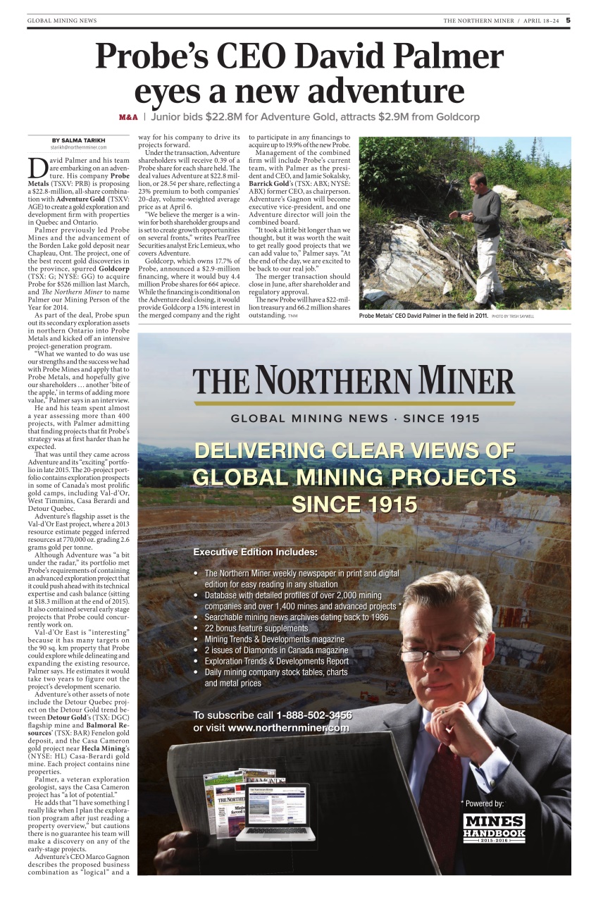 The Northern Miner Preview Pages