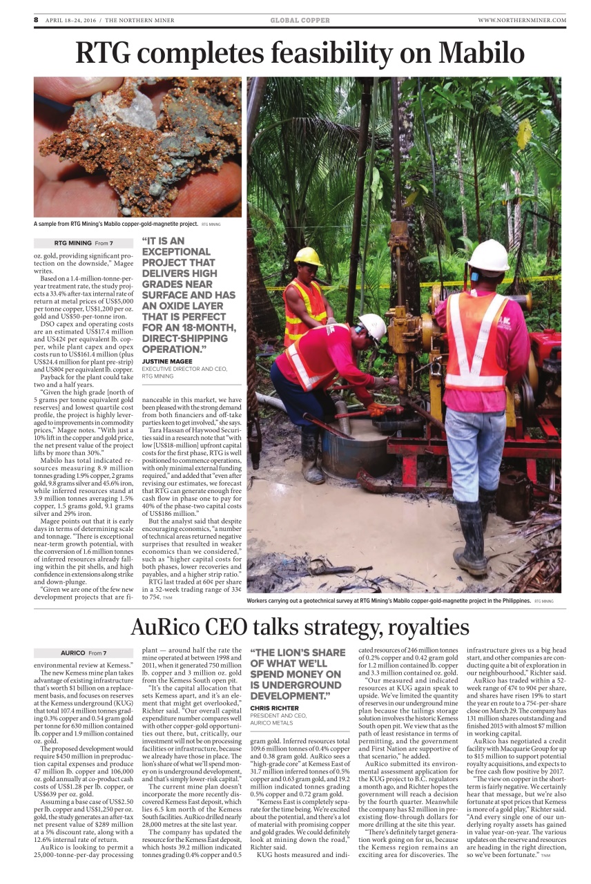 The Northern Miner Preview Pages