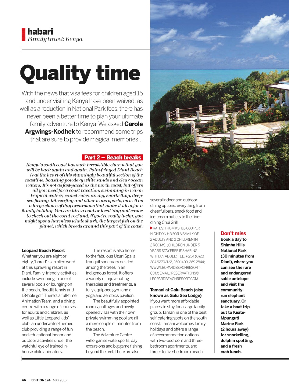 MSAFIRI – Kenya Airways Inflight Preview Pages