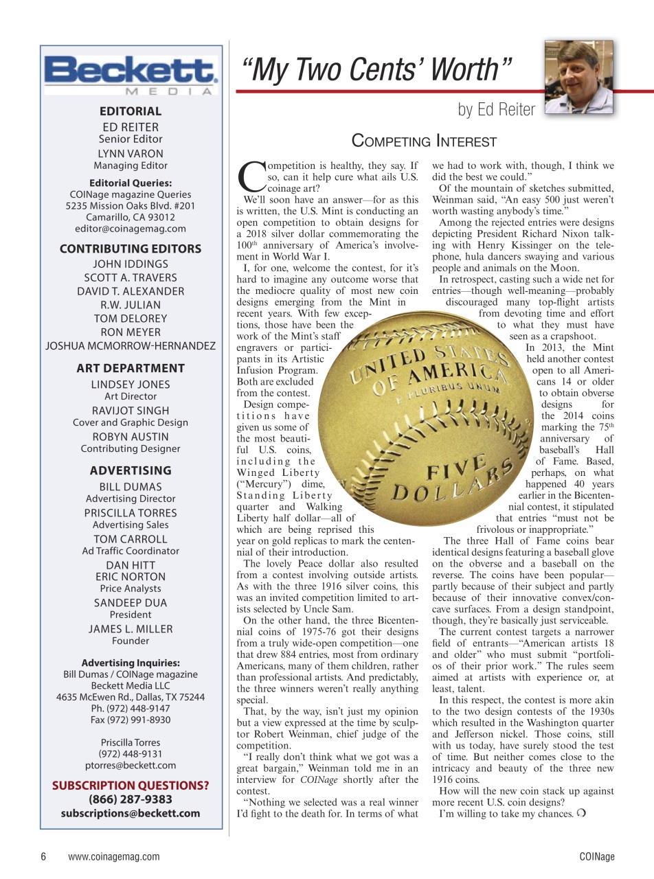 COINage Magazine Preview Pages