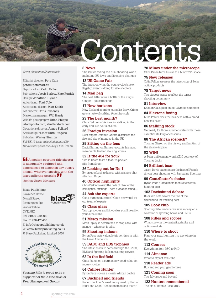 Sporting Rifle Preview Pages