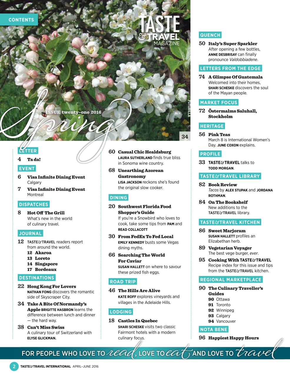 Taste & Travel International Preview Pages