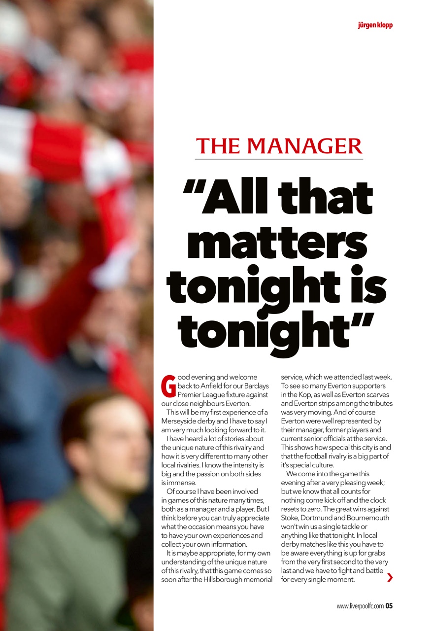Liverpool FC Programmes Preview Pages
