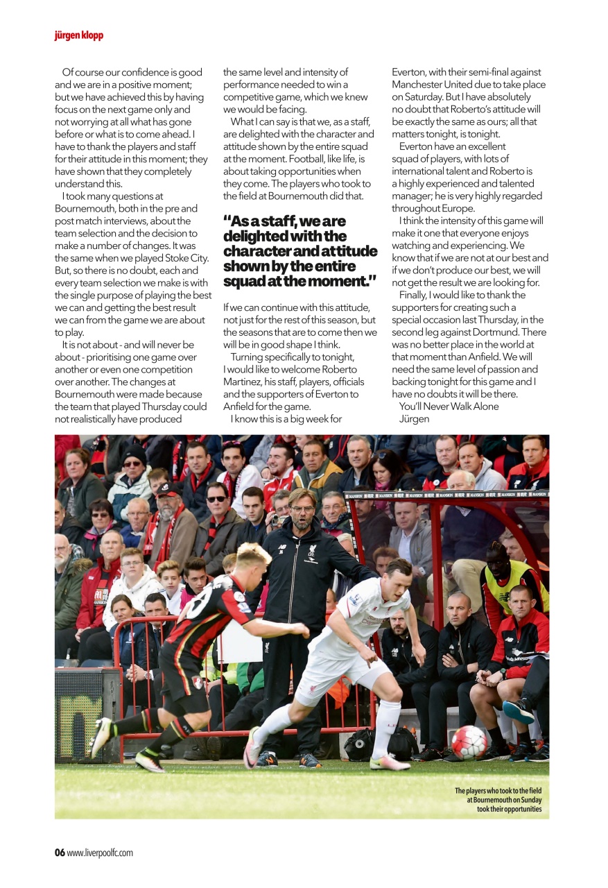 Liverpool FC Programmes Preview Pages