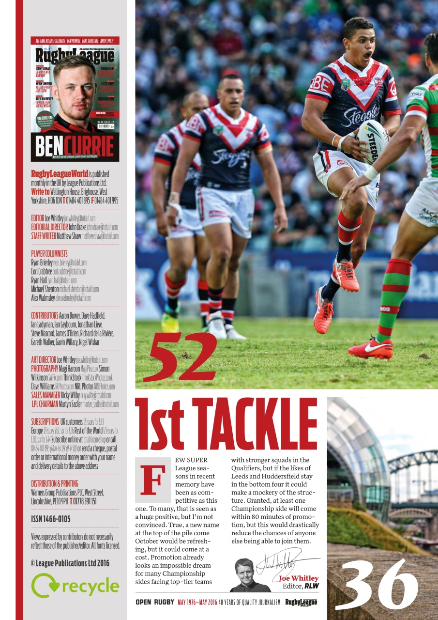 Rugby League World Preview Pages