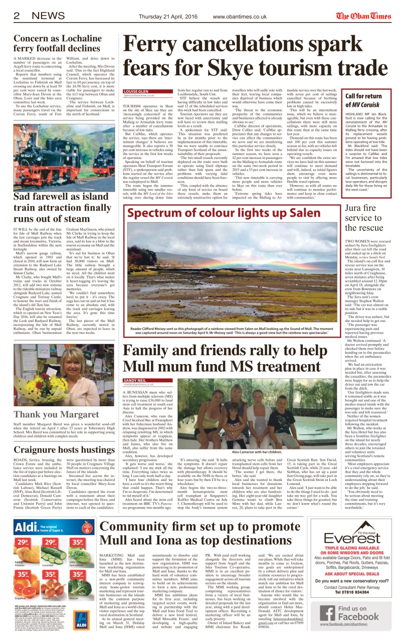 The Oban Times & Lochaber Times Preview Pages