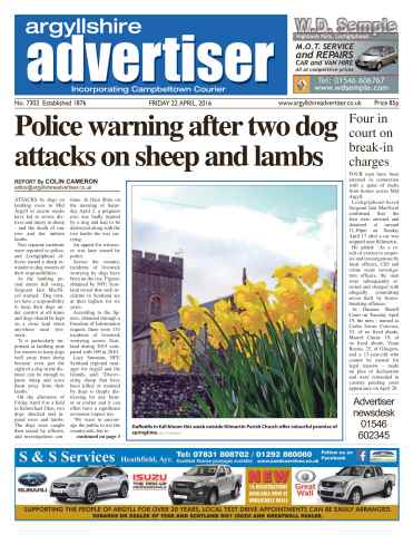 Argyllshire Advertiser issue 22nd April 2016