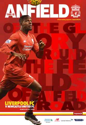 Liverpool FC Programmes issue Newcastle 201516