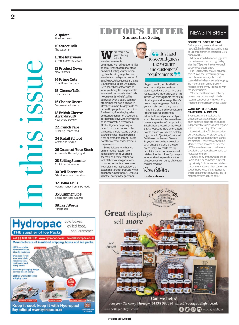 Speciality Food Preview Pages
