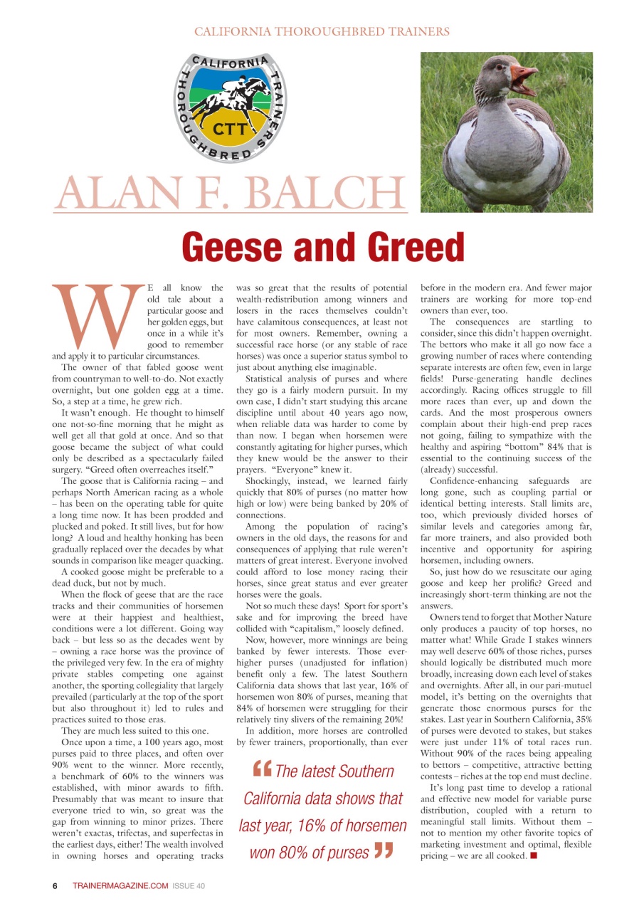 North American Trainer Magazine - horse racing Preview Pages