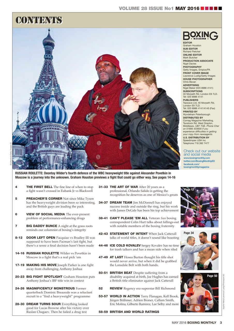 Boxing Monthly Preview Pages