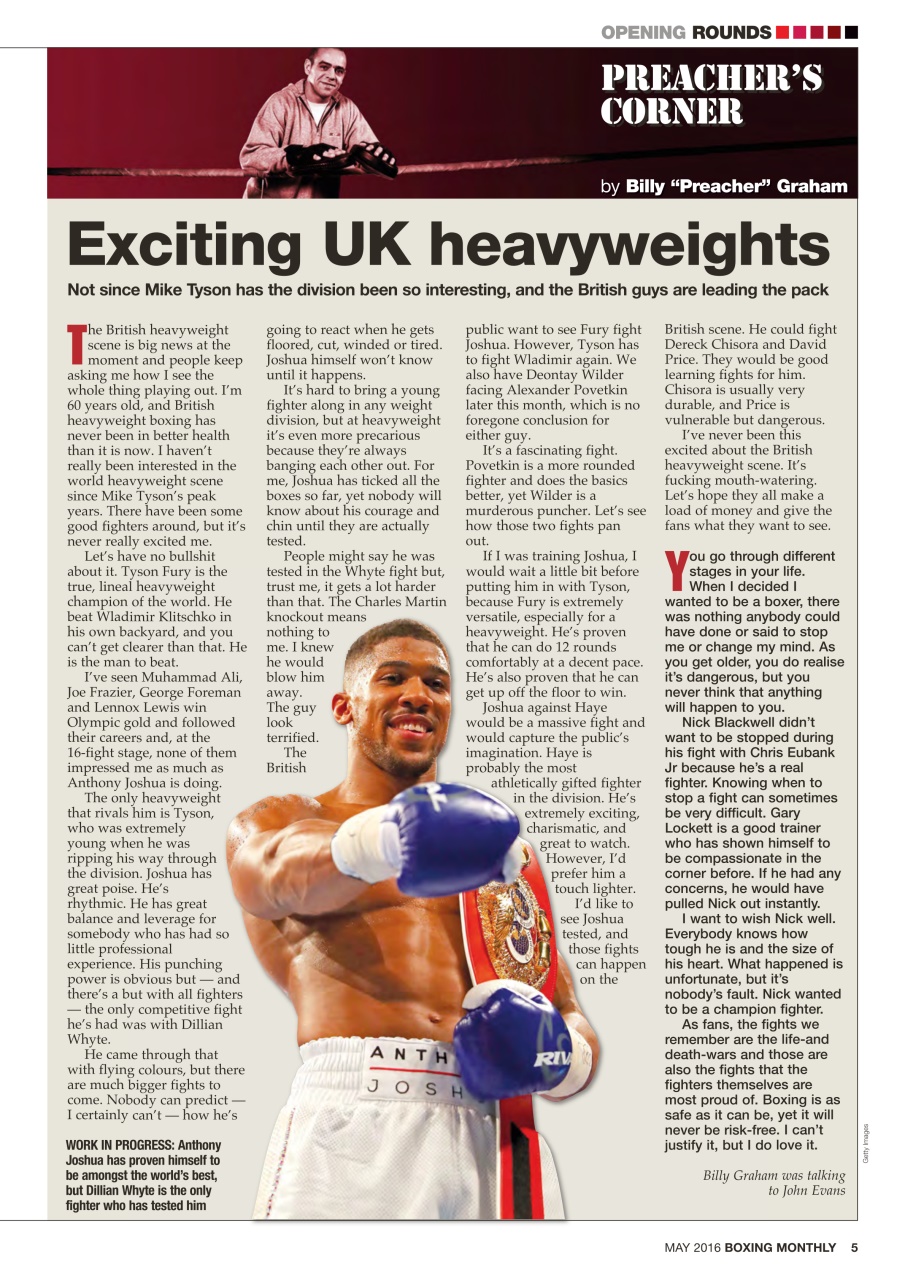 Boxing Monthly Preview Pages