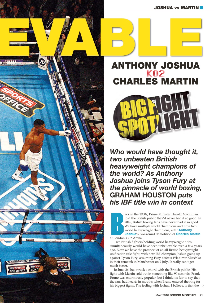 Boxing Monthly Preview Pages