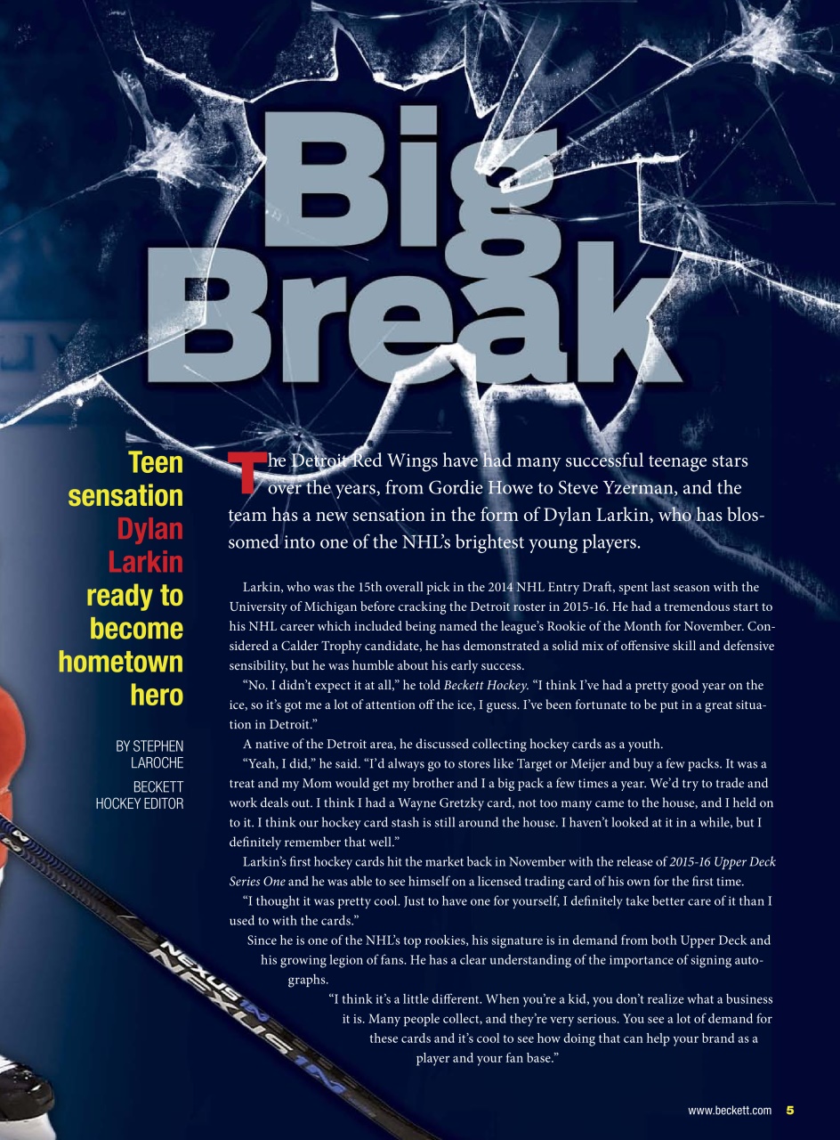 Beckett Hockey Magazine Preview Pages