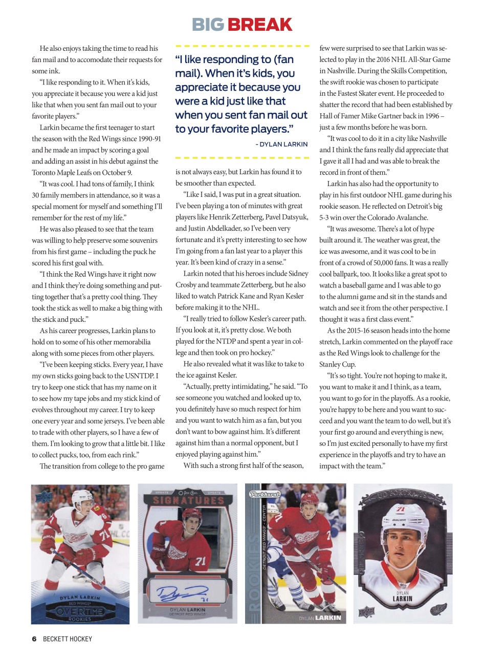 Beckett Hockey Magazine Preview Pages