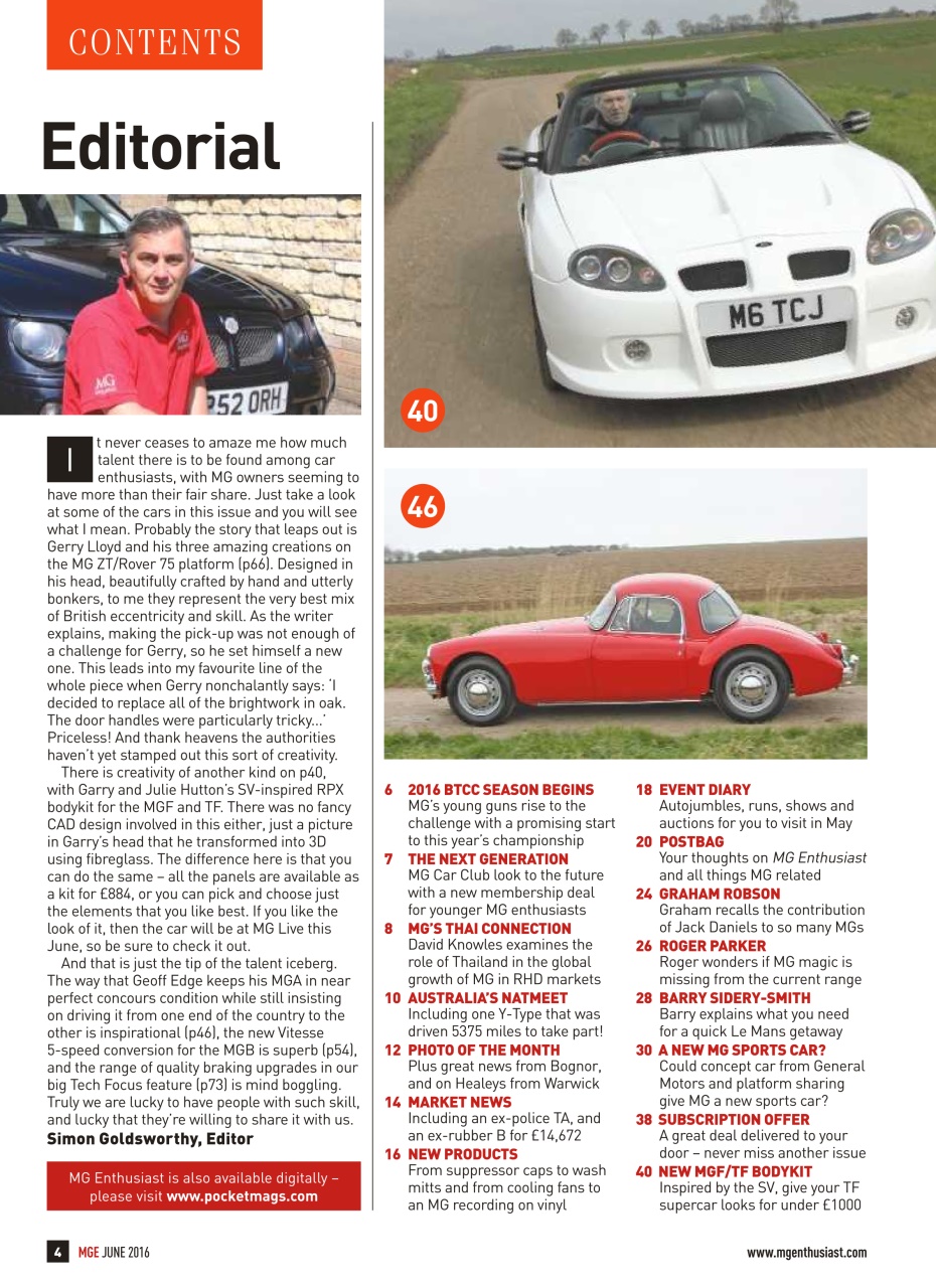 MG Enthusiast Preview Pages