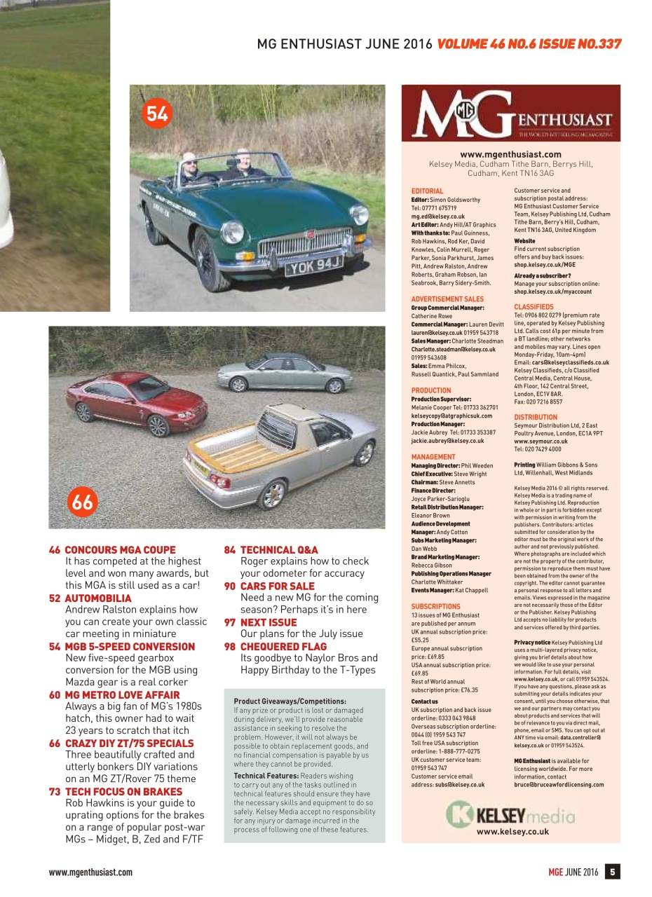MG Enthusiast Preview Pages