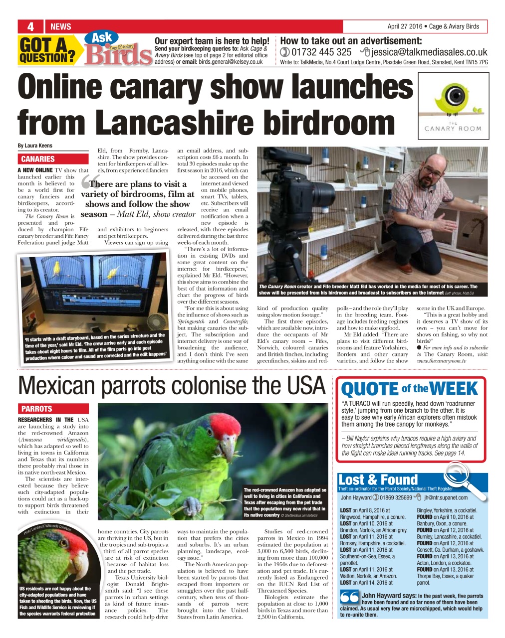 Cage & Aviary Birds Preview Pages