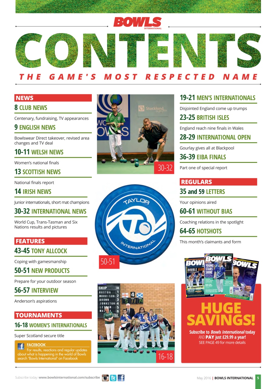Bowls International Preview Pages