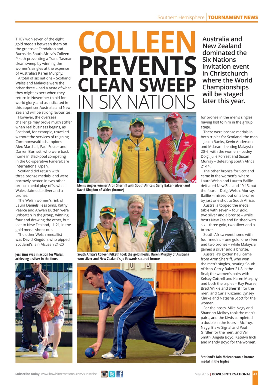 Bowls International Preview Pages