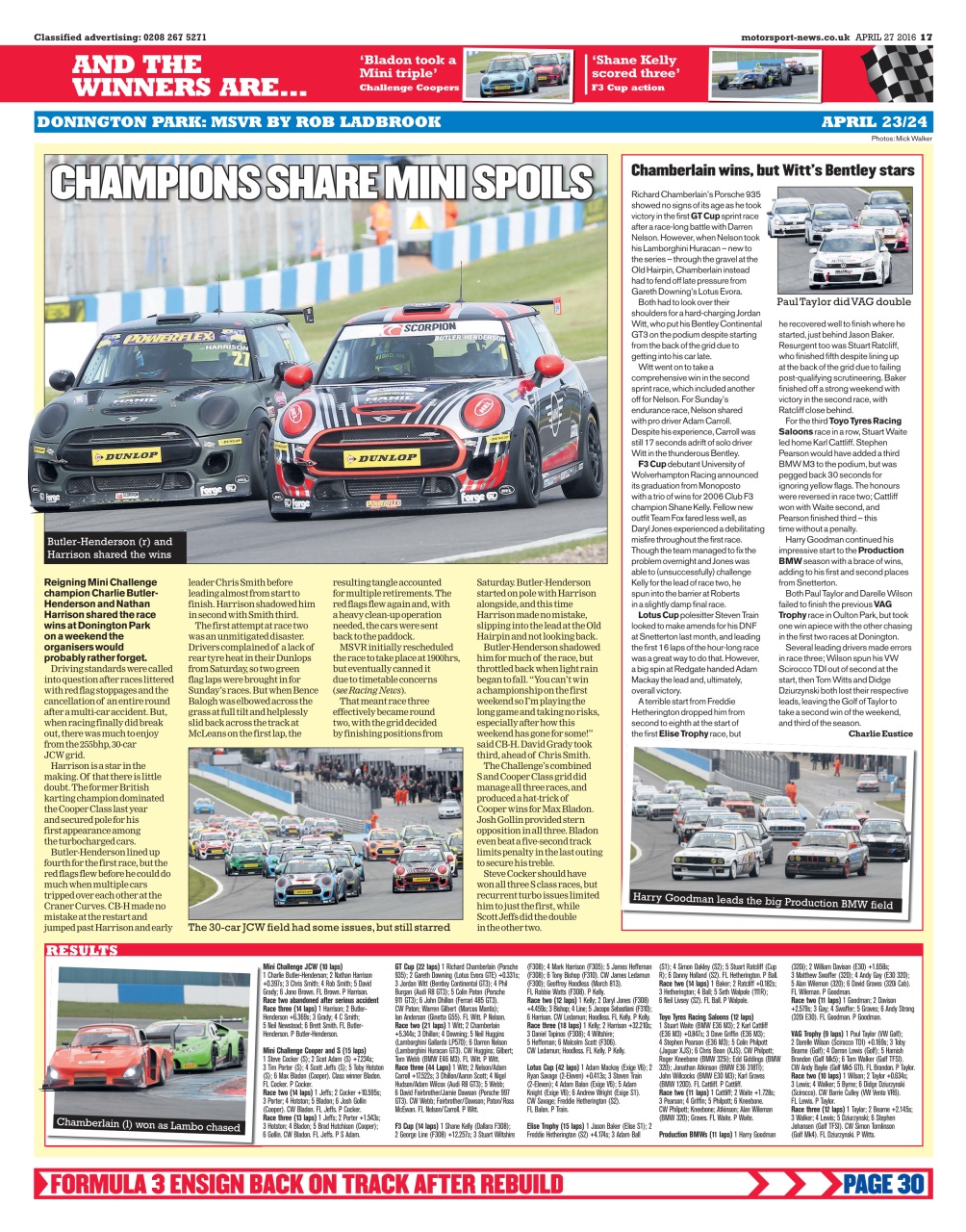Motorsport News Preview Pages