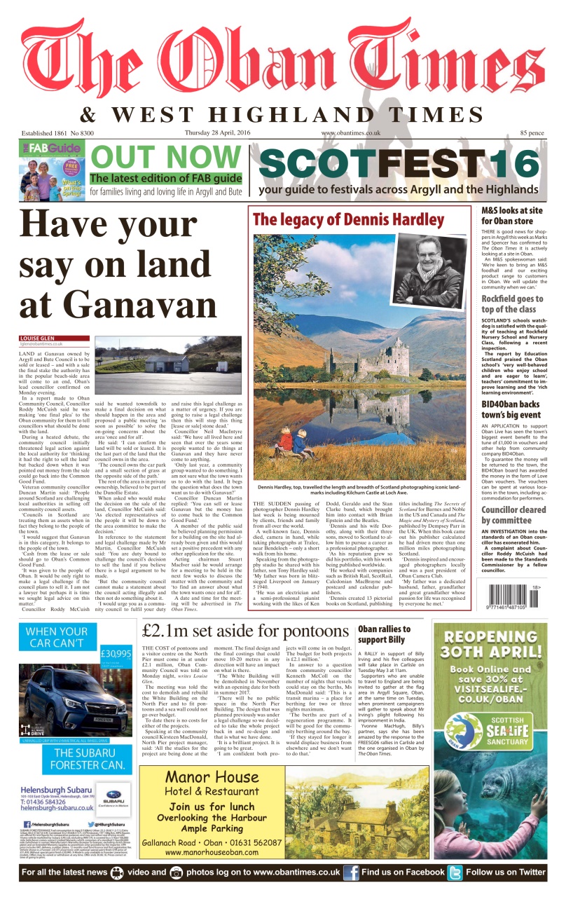 The Oban Times & Lochaber Times Preview Pages