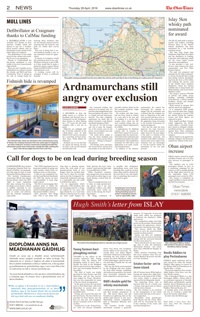 The Oban Times & Lochaber Times Preview Pages