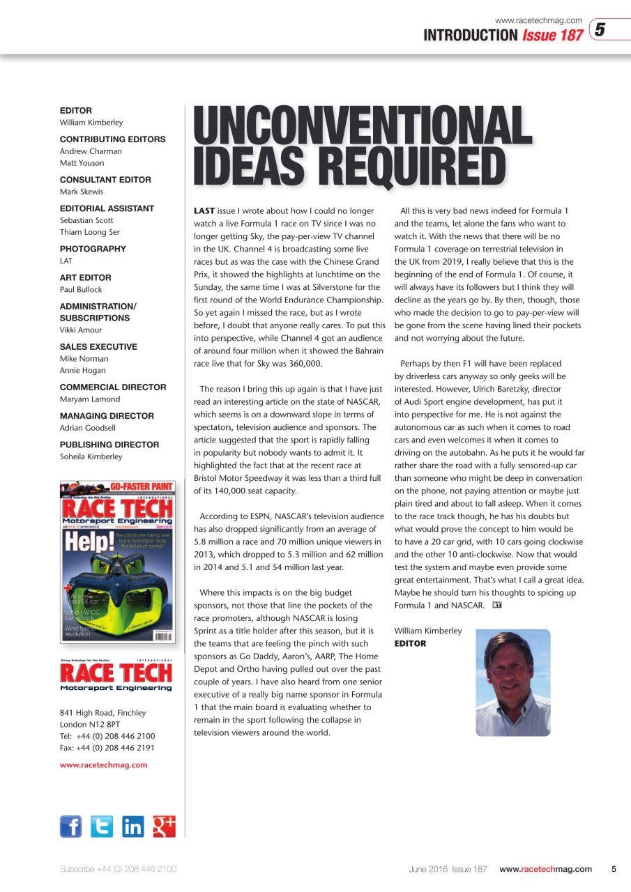 Race Tech Preview Pages