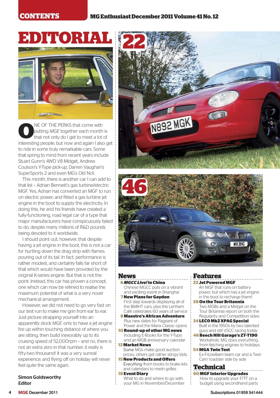 MG Enthusiast Preview Pages