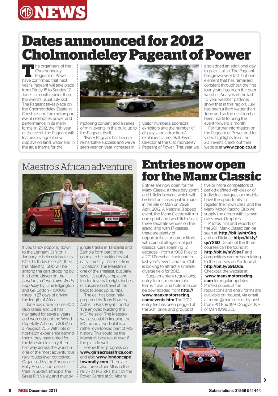 MG Enthusiast Preview Pages