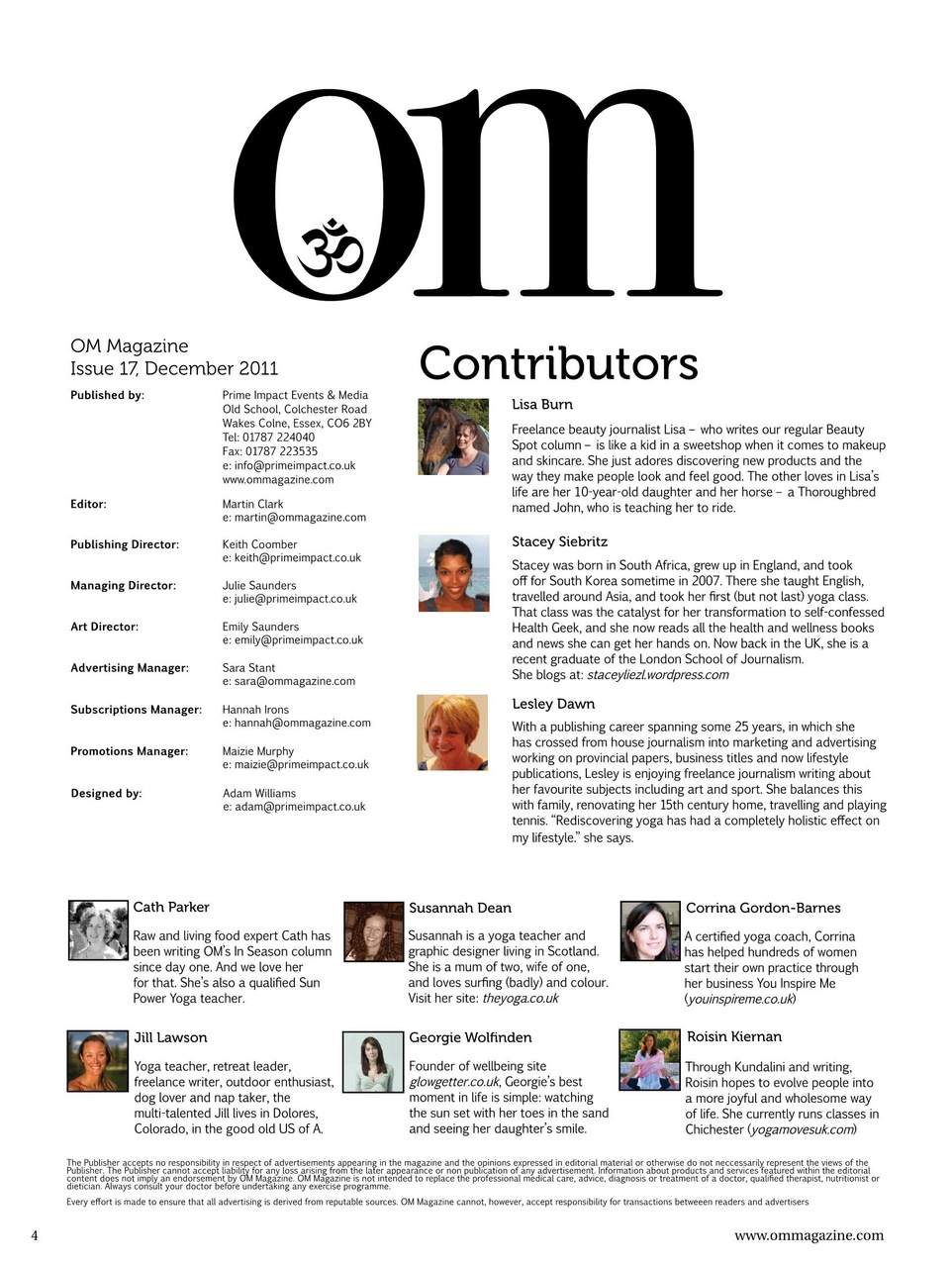 OM Yoga Magazine Preview Pages