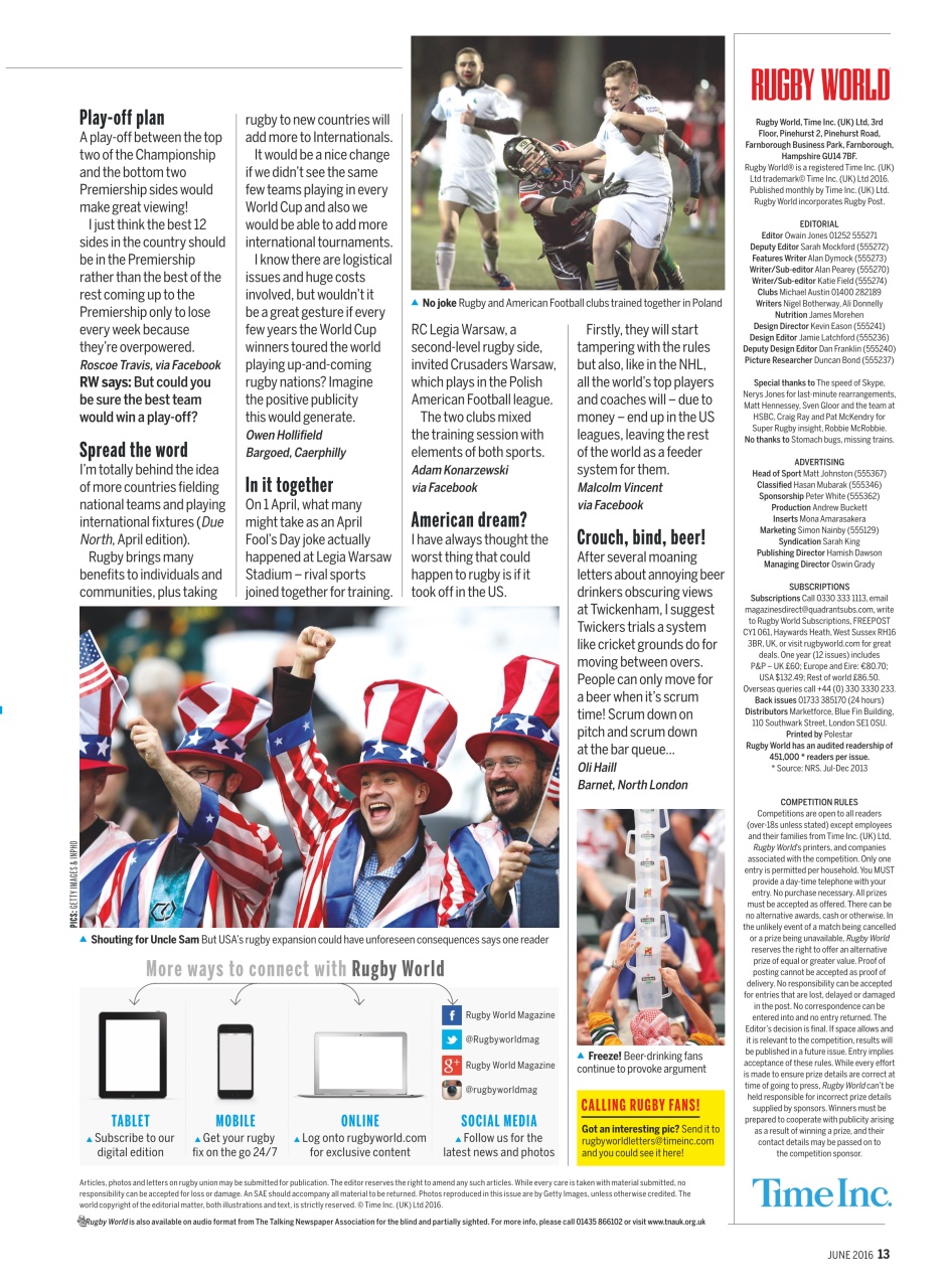 Rugby World Preview Pages