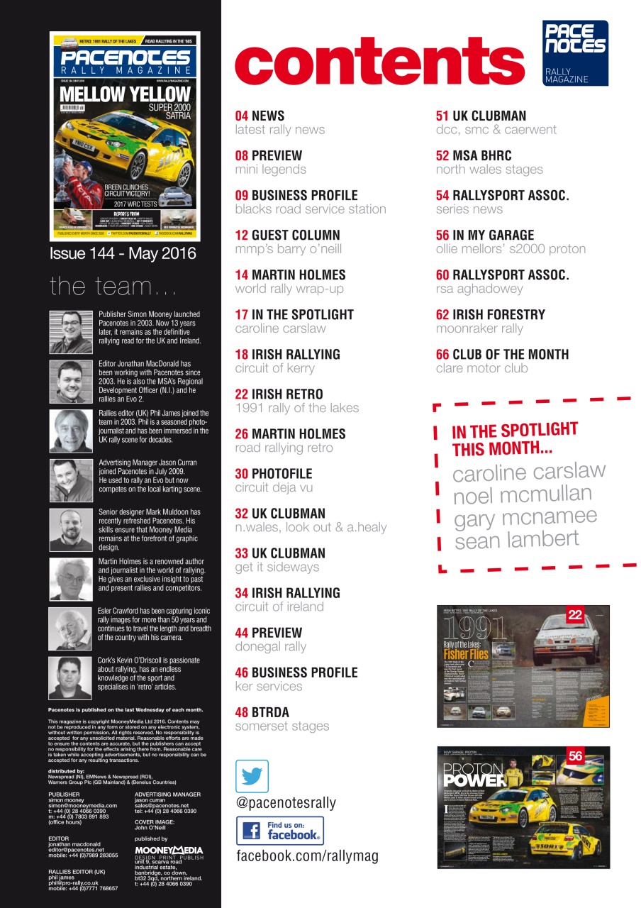 Pacenotes Rally magazine Preview Pages