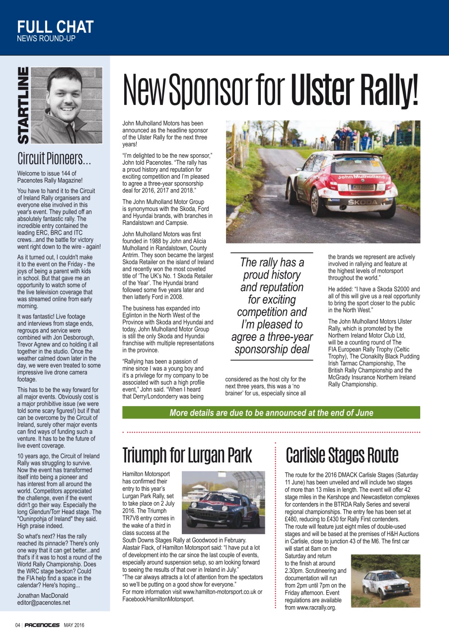 Pacenotes Rally magazine Preview Pages