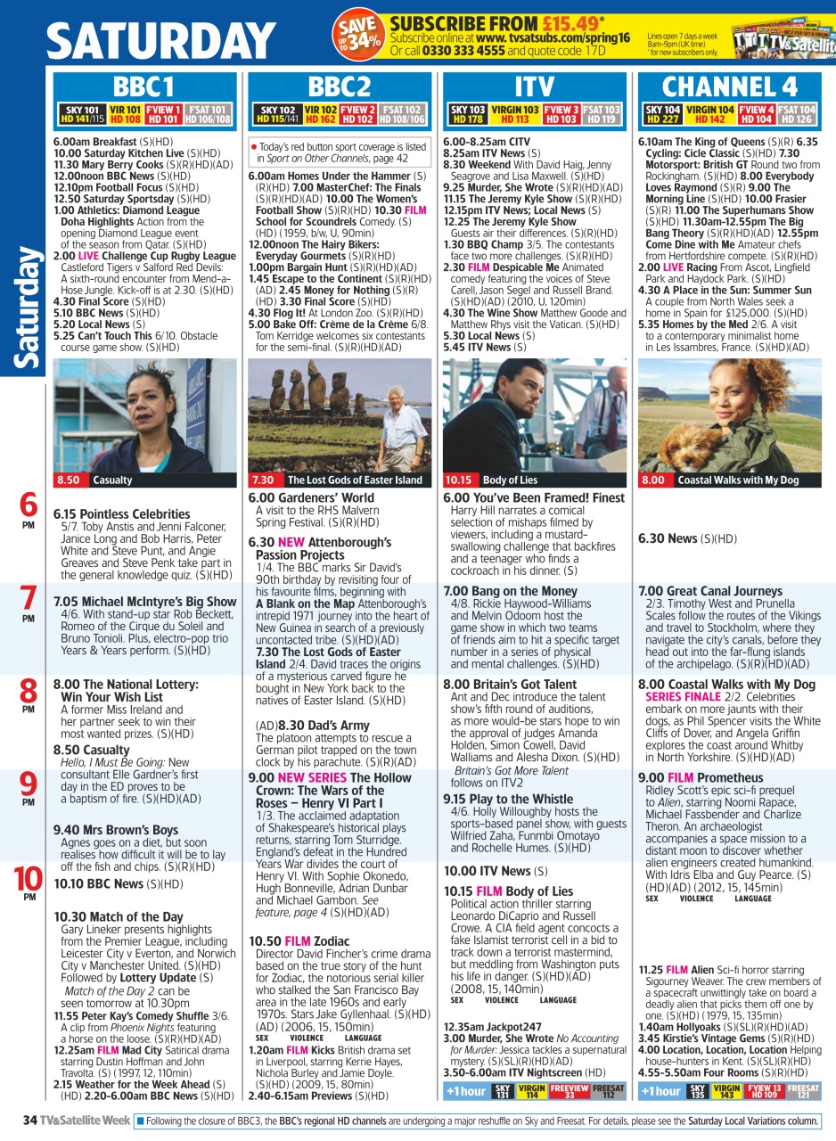 TV & Satellite Week Preview Pages