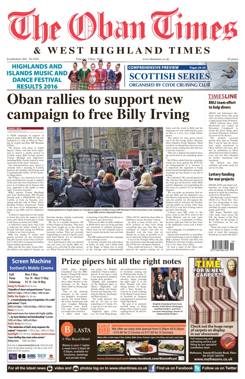 The Oban Times & Lochaber Times Preview Pages