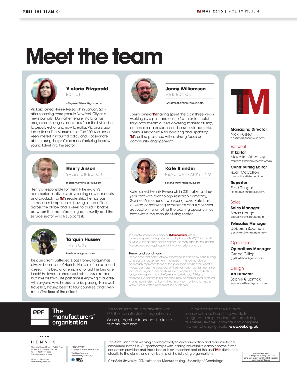 The Manufacturer Preview Pages