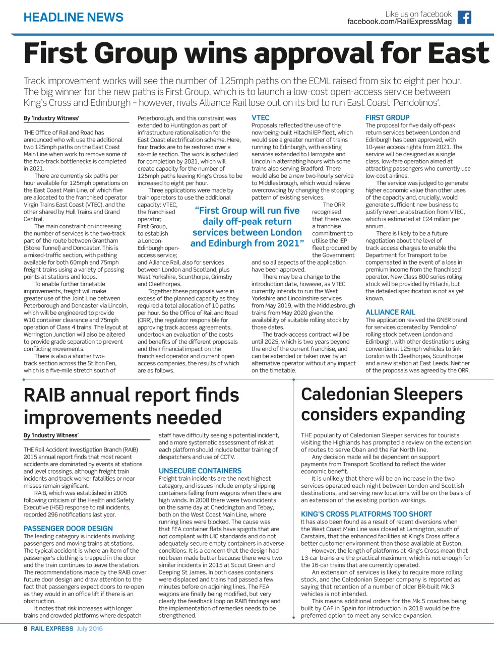 Rail Express Preview Pages